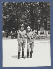 Handsome Guys Hugging, Attractive Young Men Male Soldiers Soviet Vintage Photo