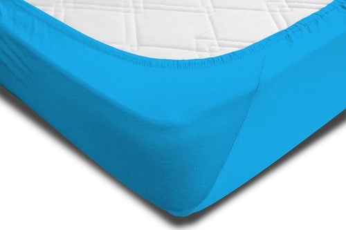 Microfaser Spannbettlaken türkis 90x200 cm - 100x200 cm Spannbetttuch 2er Set - Bild 4 von 5