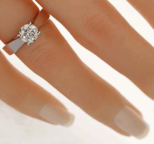 REDUCED 20% - Platinum diamond engagement ring 1.23C round brilliant sz 6.75 - 第 7/9 張圖片