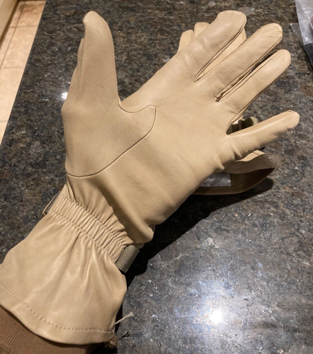 British Army Military Cream Warm Weather Leather Combat Gloves Choose Size - Picture 2 of 5