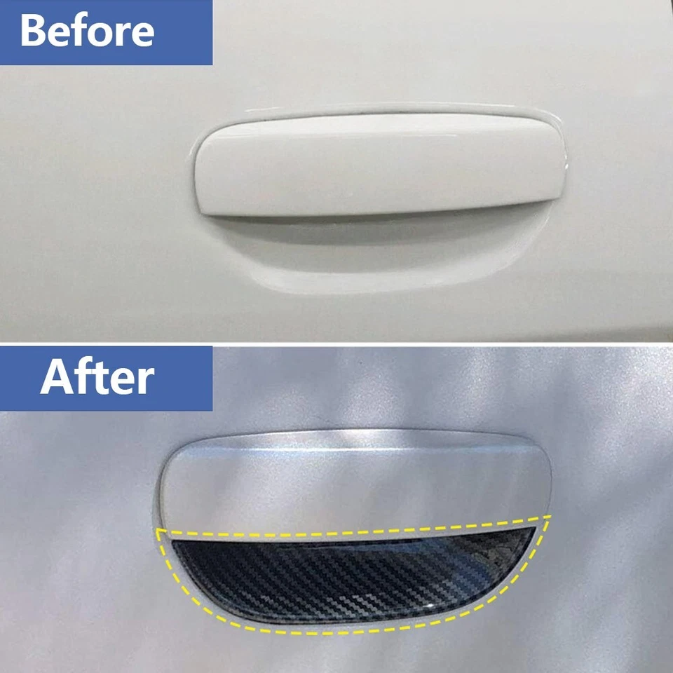 4PCS Car Exterior Door Handle Bowl Cover Trim Fit for Dodge Challenger 2015-2022 Foto 3 de 4