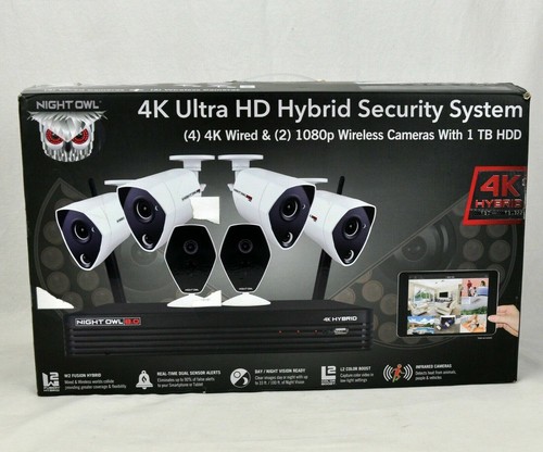 Night Owl 4K Ultra HD 6Ch. Hybrid DVR 1TB HDD with 6 Cameras Night Owl 4K Ultra HD 6Ch. Hybrid DVR 1TB HDD with 6 Cameras