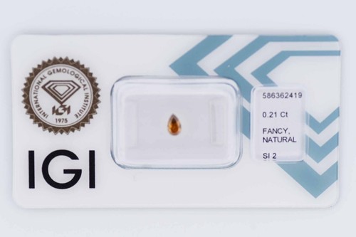 💎Fancy Diamante Marrón Amarillento Intenso - 0,21 ct. - SI2 - Certificado IGI 💎 - Imagen 1 de 5