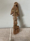 Vintage Wooden Brass Inlay Key Shaped Key Holder Wall Hanger Bird And Hearts