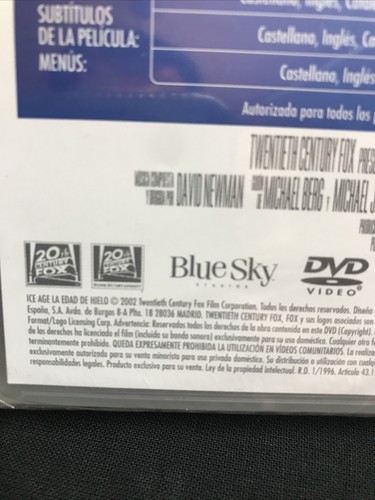 Ice Age La Edad de Hielo DVD New Region 2 Spanish Castellano Catalán - Foto 9 di 12