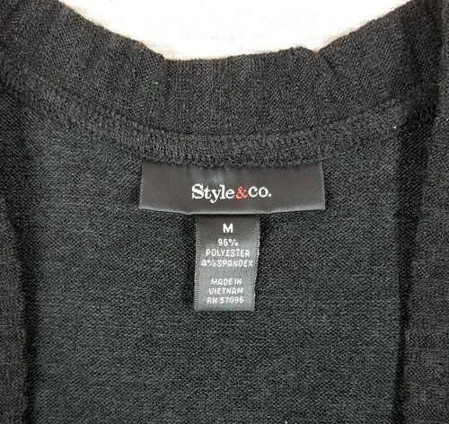NWT Style & Co Womens M Black Open Cardigan Sweater MSRP $55 - Picture 3 of 8