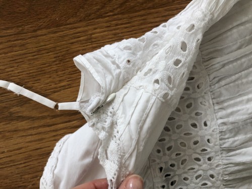 Venus white cotton eyelet Spaghetti Strap Wrap top cottagecore fairy Tank 8 M - Picture 2 of 6