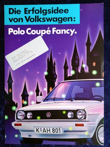 VW Polo II 86C "Coupe Fancy" Sondermodell Prospekt von 11.1987 Strate - 第 1/4 張圖片