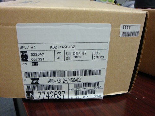 VINTAGE AMD K6-2+/450ACZ CPU 450MHz 128/100/2.0v Socket 7 24 years old but NEW - Picture 2 of 3