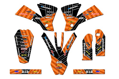2004-2005 MXC RACE SERIES Orange Senge Graphics Kit Compatible with KTM - Imagen 1 de 10