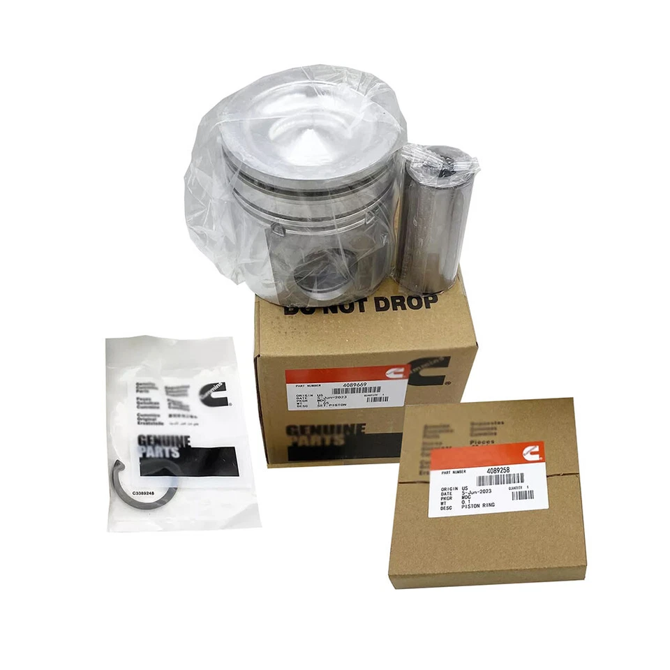 Set of 6 Piston +Ring + PISTON PIN Cummins Fits For 2004-2007 Dodge Ram 5.9L 24v Foto 2 de 4