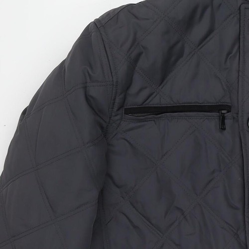 Marks and Spencer Mens Grey Quilted Jacket Size L Zip - Picture 9 of 10