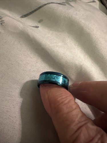 What A Beautiful Blue Stainless Steel Ring In A Size 7 - Picture 8 of 8