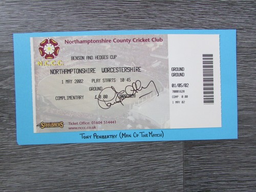 Tony Penberthy Northamptonshire 2002 Cricket Player Original Hand Signed Ticket - Picture 11 of 11