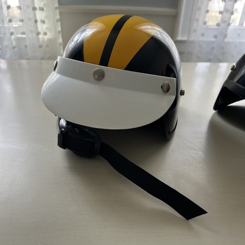 1973 RARE RAM Yellow Stripes Shoei S-4 helmet with shield L & XL Japan CLEAN - Picture 1 of 14
