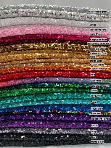 3mm Sequin Fabric Material 1 Way Stretch Sparking Sequins -51" Wide  AQUA Blue - Picture 9 of 9