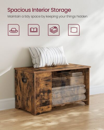 VASAGLE Storage Chest, Storage Bench, Blanket Box, LSB063 - Picture 3 of 27