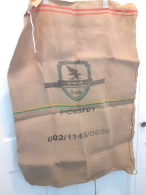 Vintage Cafes Do Brasil Coffee Bean Burlap Bag 27'' x  38''