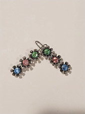 Vintage Floral Rhinestone Hair Barrettes