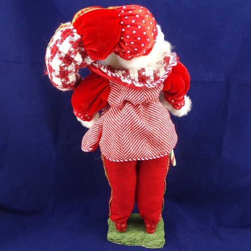 Figura de Navidad de Santa Claus de felpa decorativa Peppermint Twist de 17" con caña de caramelo - Imagen 4 de 5