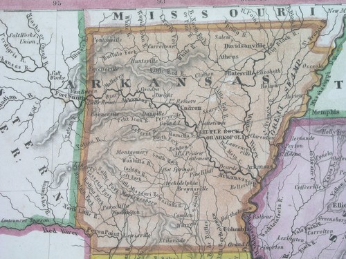 1850 rare ORIGINAL MAP UNITED STATES LOUISIANA ALABAMA MISSISSIPPI ARKANSAS - Picture 4 of 6