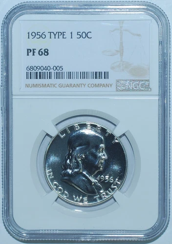 1956 NGC PR68 FS-901 T1 Type 1 Proof Strike Franklin Half Dollar