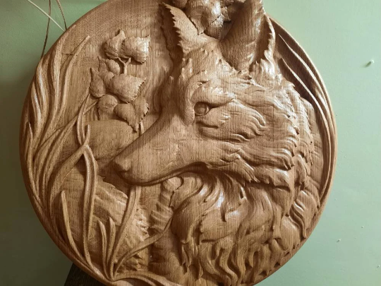 Fox ANIMALS Ornament Wood Carved Plaque WALL HANGING ART WORK HOME DECOR Fox ANIMALS Ornament Wood Carved Plaque WALL HANGING ART WORK HOME DECOR