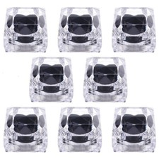 12 PC Clear Crystal Ring Gift Boxes Earrings Jewelry Storage Black Box