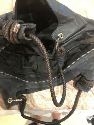 Russell & Bromley Navy Suede & Leather Handbag - Picture 5 of 12