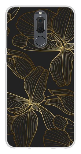 Coque en silicone imprimée compatible Huawei Mate 10 Lite Golden flowers - Picture 1 of 3