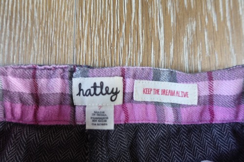 Hatley Girls Gray Herringbone 100% Cotton Flannel Shorts Size 7 EUC - Picture 3 of 6