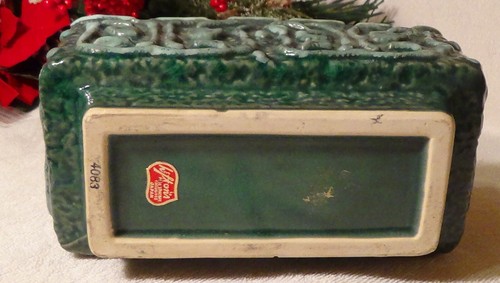 Vtg Lefton's Japan Ceramic Planter #4083 Green Shades Window Box or Centerpiece - 第 5/9 張圖片