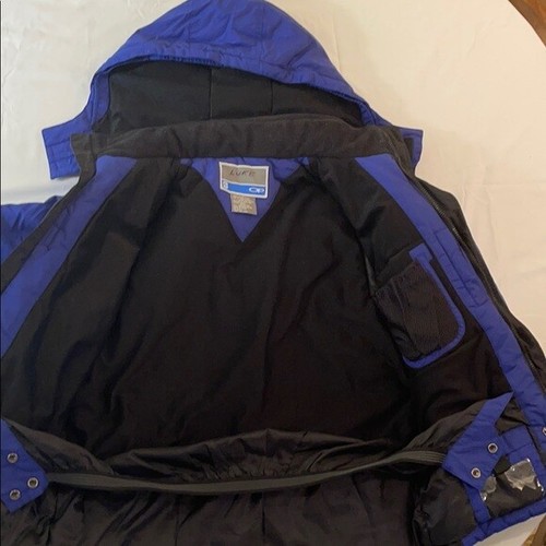 OP Blue Zip Up Hooded Ski-Snow Bomber Jacket L - Picture 3 of 11