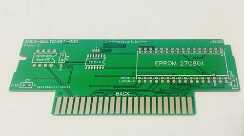 SNES PCB GAMEBOARD - HiROM LoROM Super Nintendo PCB cartridge replacement - Imagen 4 de 6