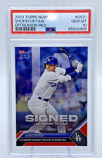 2023 Topps NOW Signed 10 Years Shohei Ohtani #OS-21 Los Angeles Dodgers RED /10