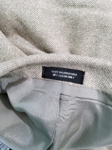 Blazer 46R Men's 100% Silk John Ashford Beige Herringbone Suit Jacket Sport Coat - Picture 8 of 15