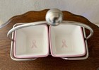 Pampered Chef Help Whip Cancer Square Pink Bowl Serving Set With Caddy Valentine