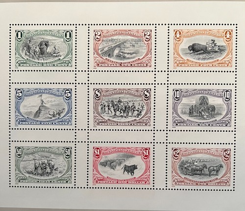 Trans-Mississippi Stamp Collection-1898-1998 100th Anniversary Portfolio 2 Sheet - Bild 7 von 8