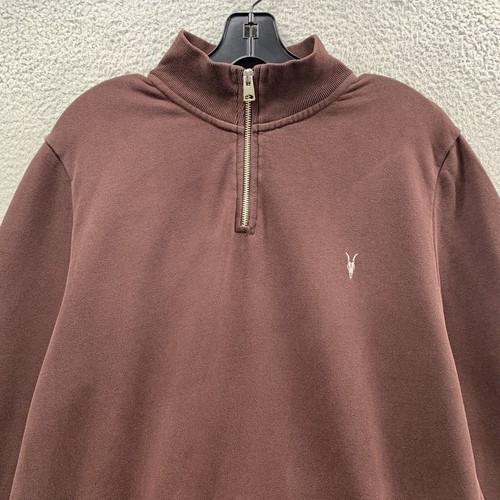 AllSaints Herren Gr. Medium dunkelbraun Rabe Crew Sweatshirt Pullover Ramskull - Bild 5 von 15