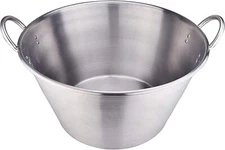 25" inch XXLarge Stainless Steel Heavy Duty Cazo Wok Comal Deep Fry Thick Base