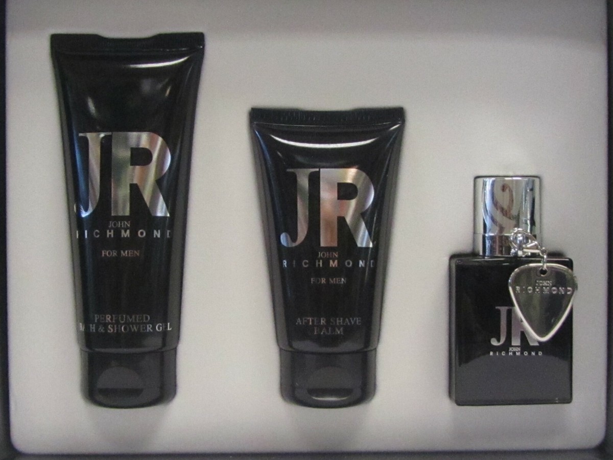 John Richmond Men 3 Pieces Set 1 oz EDT Spray + 1.7 oz ASB + 3.4