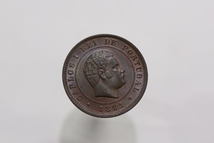 PORTUGAL-10-REIS-1891-CHARLES-I-HIGH-GRADE-B26-Z3700