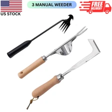 3 Pack Weed Puller Tool, Manual Hand Weeder Paver, Crack Weeder, Stainless