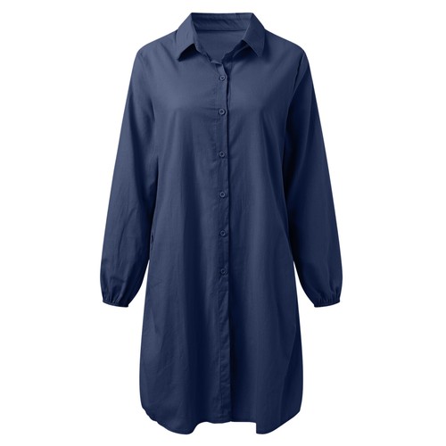 Women Cotton And Linen Shirt Dress Casual Loose Dress for Women Casual Summer - Picture 5 of 36