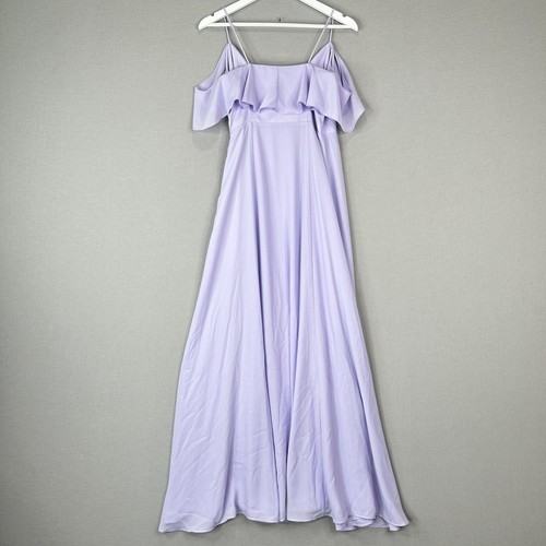 Fame and Partners Womens Dress 6 Purple Cold Shoulder Wrap Ruffle Maxi Gown Slit - Bild 9 von 13
