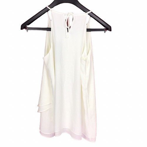 Tahari Ivory Sleeveless Blouse Top Layered Keyhole Opening Halter Women's XS - Picture 2 of 3