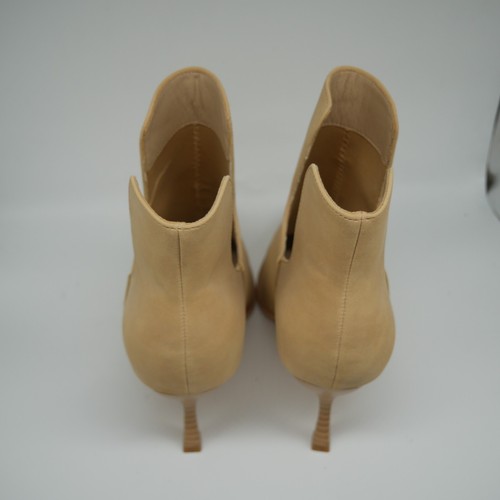 GSW Women’s Western Suede Boots Size 11 Brown Beige Cut-Out Heeled Classic Style - Foto 22 di 23