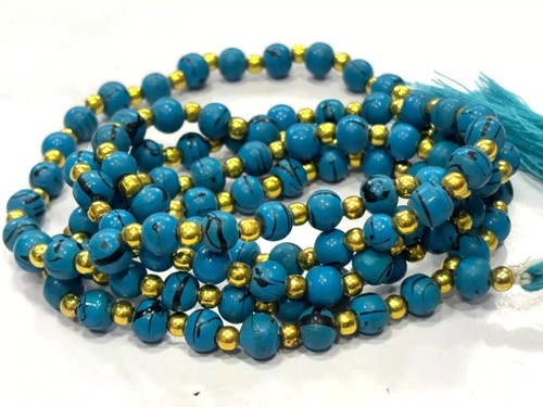 Collana Turchese 6 -7mm Tonda Liscia Perline Sciolte 24"inch 1 - Foto 5 di 5