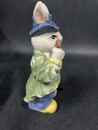 Vintage Pair Of Ceramic Mr. & Mrs. Rabbit Bunny Figurine 5.5” Tall Easter Decor - Picture 6 of 13