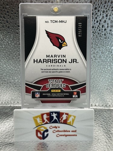 Marvin Harrison Jr 2024 Totally Certified Silver Rookie Relic /149 - Picture 6 of 10